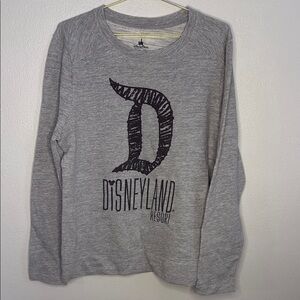 Gray Disney Crew Neck Sweatshirt with Graphic Design